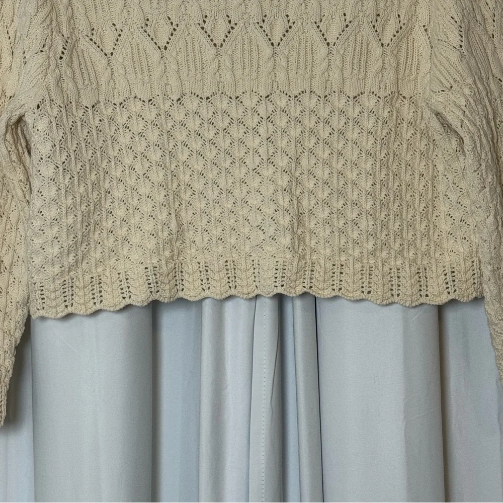 ba&sh Jump Cardigan Cropped Crochet Scalloped Cream Size 3 Womens US 8 Parisian - Picture 11 of 16